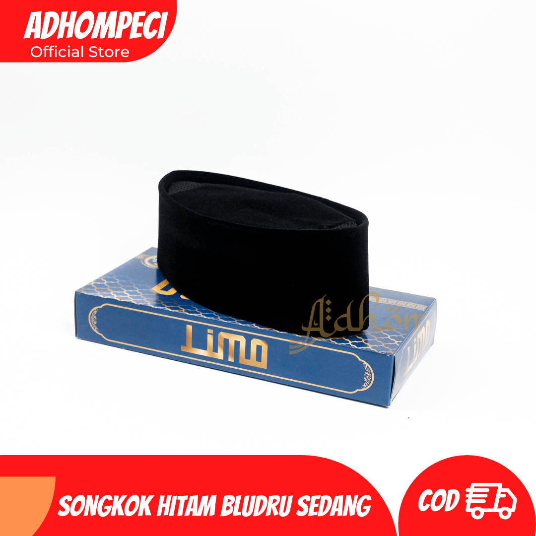 Grosir Songkok Hitam AC Bludru Sedang - Gambar 2