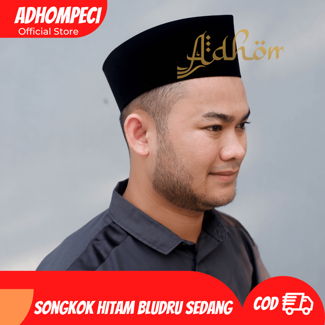 Grosir Songkok Hitam AC Bludru Sedang