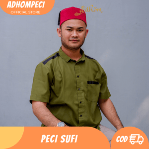 Grosir Peci Sufi Merah Kuncir
